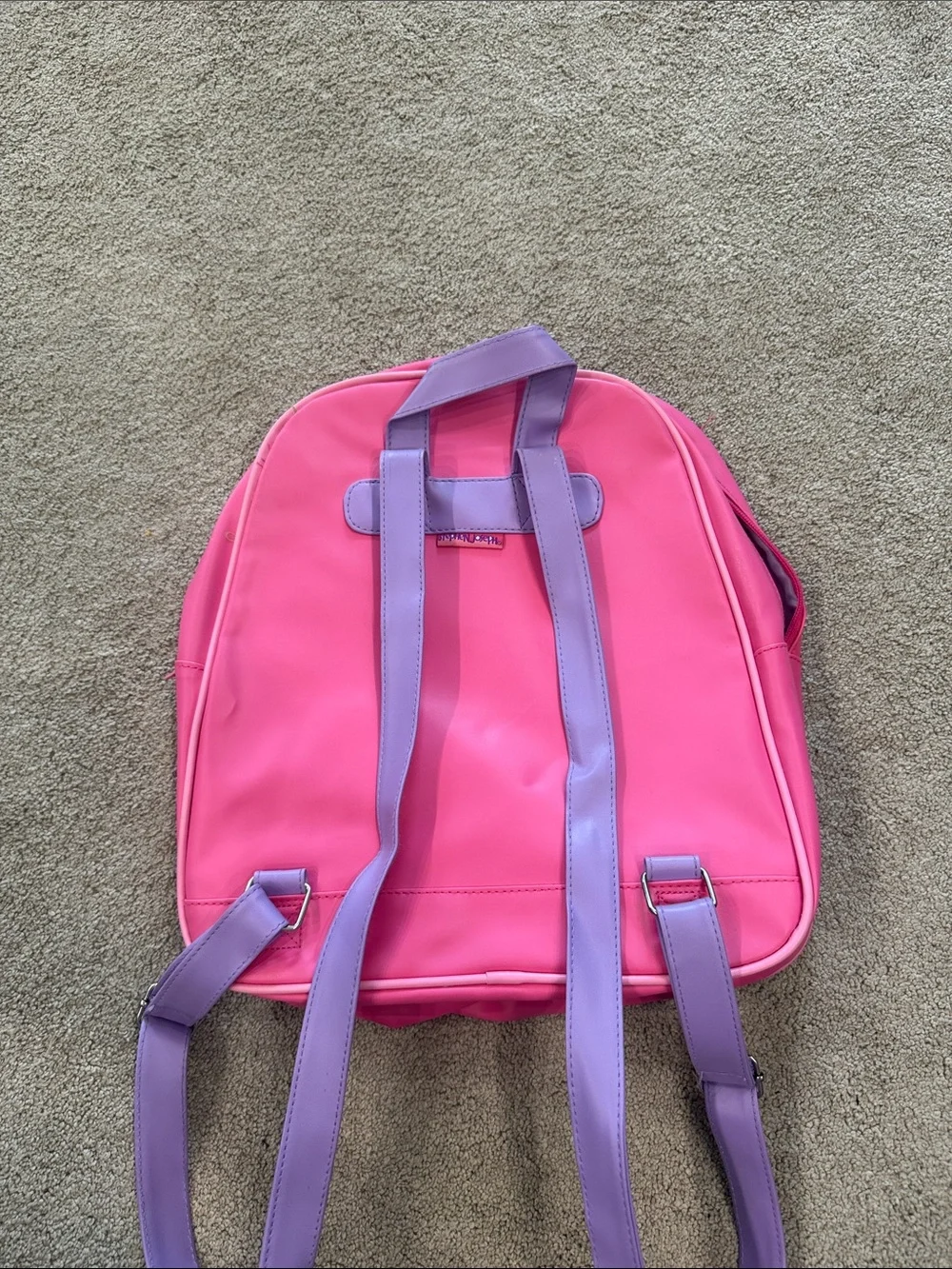 Girls Pink Turtle Backpack with Green & Purple Accents
